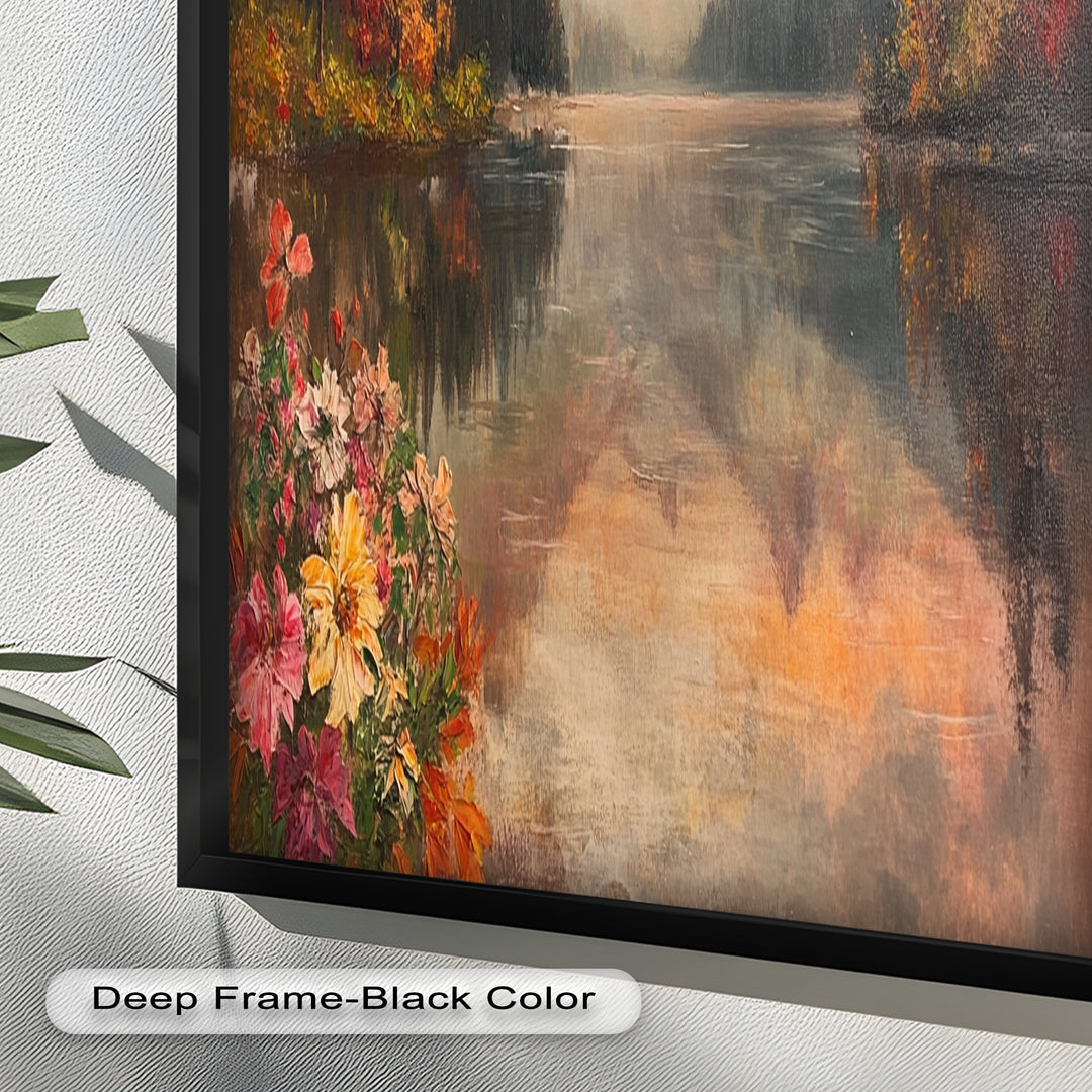 Mountain Lake in Autumn – Serene Seasonal Oil Painting