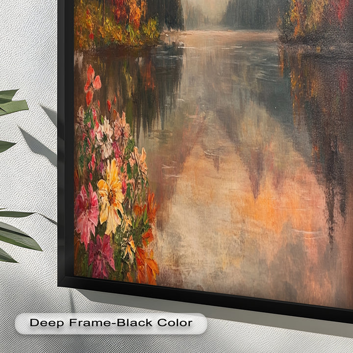 Mountain Lake in Autumn – Serene Seasonal Oil Painting