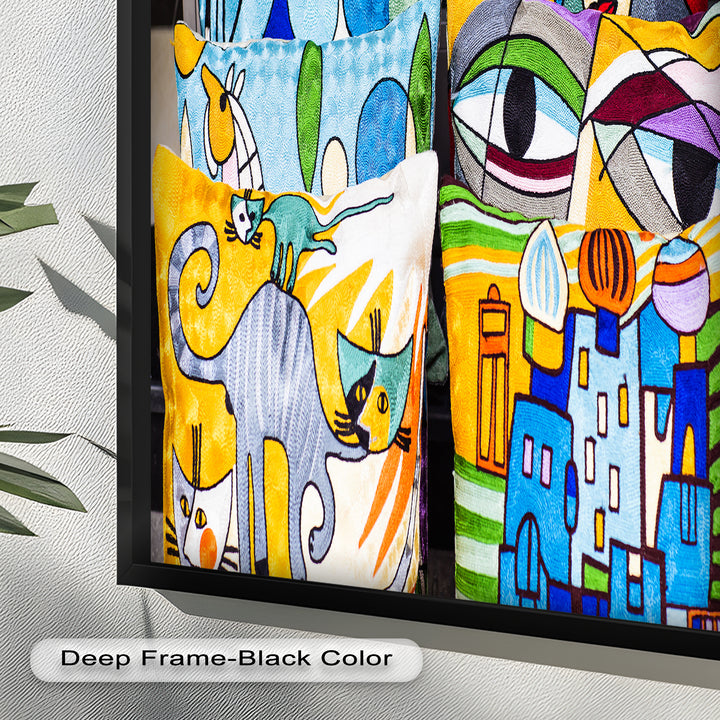 Colorful Cubist Cat & Face Pillows – Picasso Oil Painting