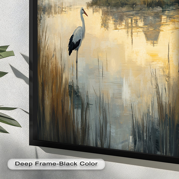 Stork at Dusk – Animal Oil Painting