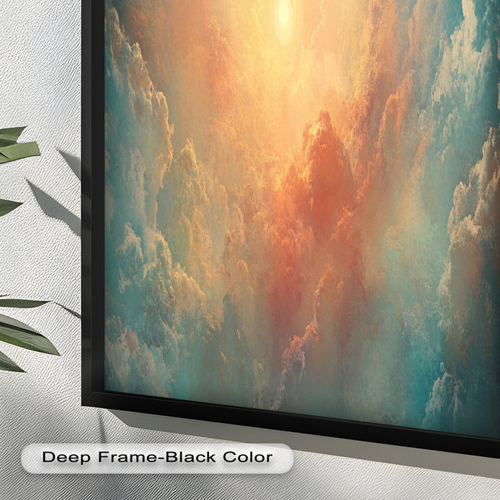 Abstract Sky and Sunlight – Framed Oil Painting