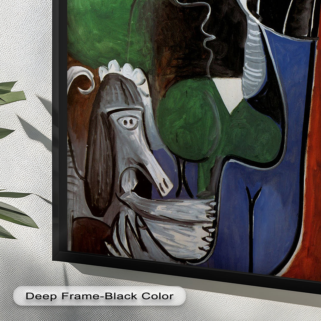 Lady with Poodle – Surreal Cubist Portrait Picasso Oil Painting