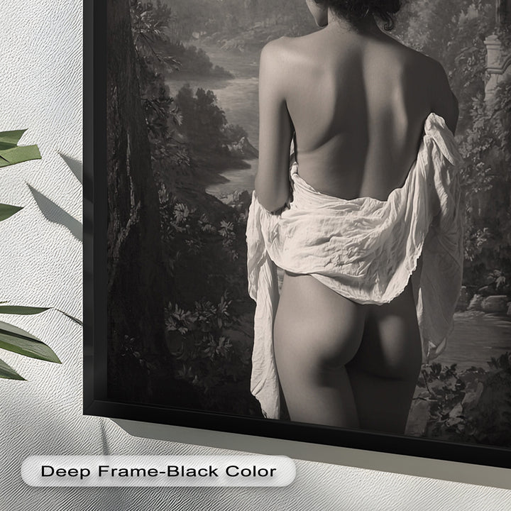 Silent Reverie – Classical Nude in Monochrome Oil Painting