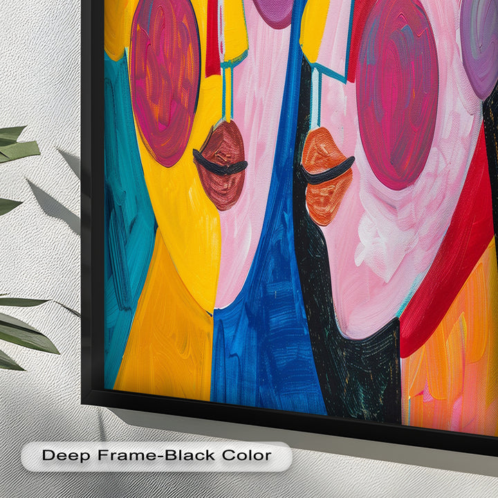 Unified Gaze – Vibrant Dual Portrait Picasso Oil Painting
