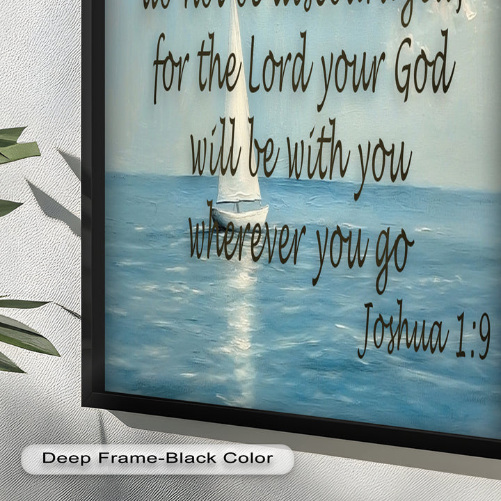 Joshua 1:9 – Courage and Strength Bible Verse Oil Painting