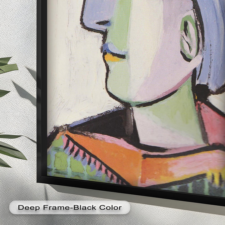 Tranquil Gaze – Picasso-Inspired Side Profile Oil Painting