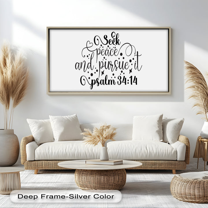 Seek Peace and Pursue It – Psalm 34:14 Christian Bible Oil Painting