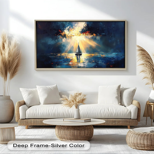 Sunset Beams – Boat Oil Painting - MyPhotoStation