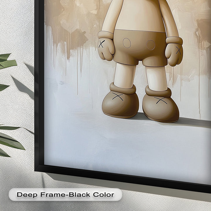 Monochrome Companion – Minimalistisches KAWS-Ölgemälde