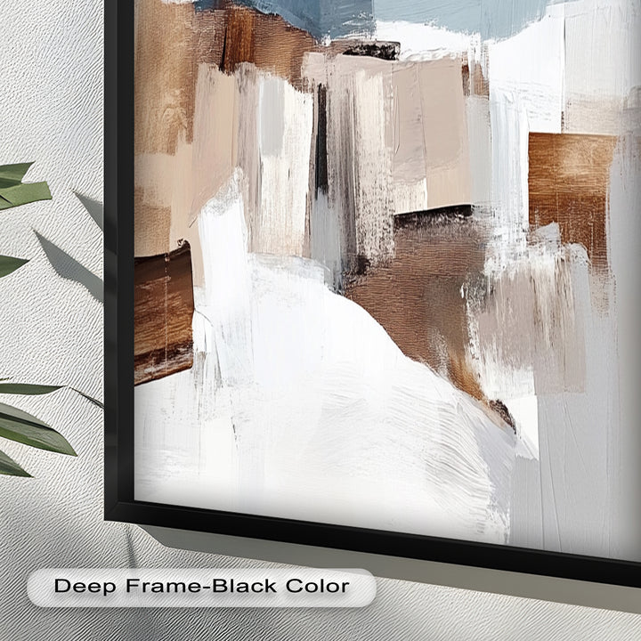 Muted Horizon Layers – Mountain Landscape Abstract Oil Painting