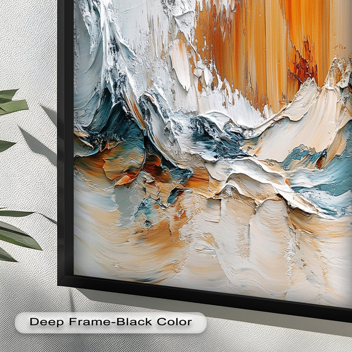 Elemental Surge – Abstract Ocean Cliff Oil Painting