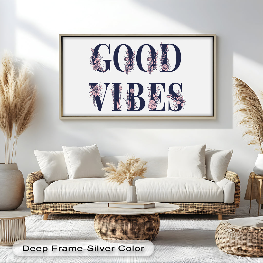 Gute Stimmung – Florale Typografie Ölgemälde