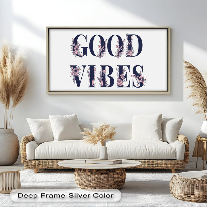 Gute Stimmung – Florale Typografie Ölgemälde
