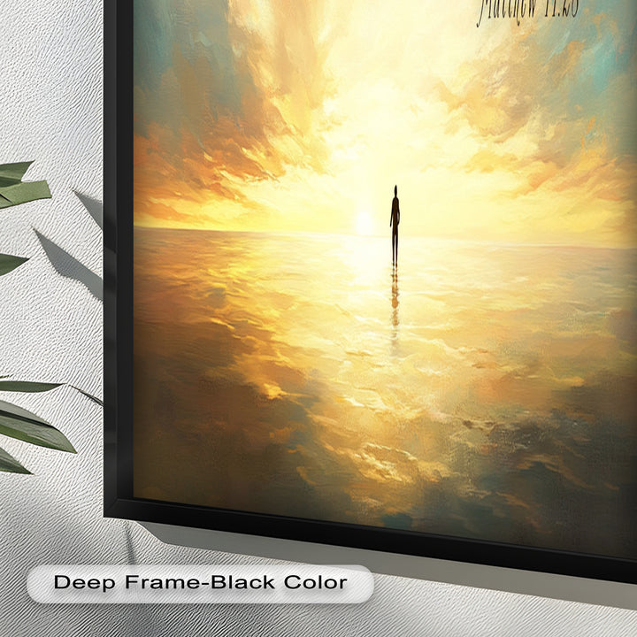 Matthew 11:28 – Rest in Christ Bible Verse Oil Painting