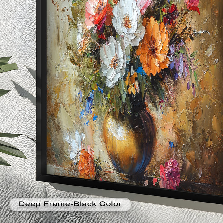 Radiant Bloom – Colorful Floral Oil Painting