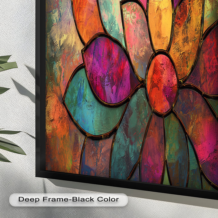 Stained Flower – Framed Oil Painting