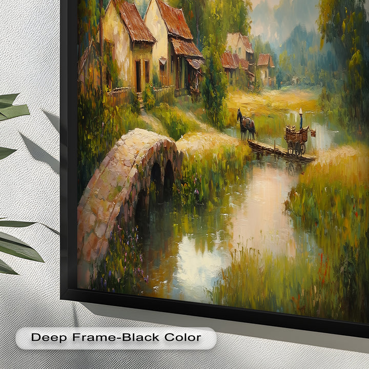 Landscape in Autumn – Serene Countryside Oil Painting