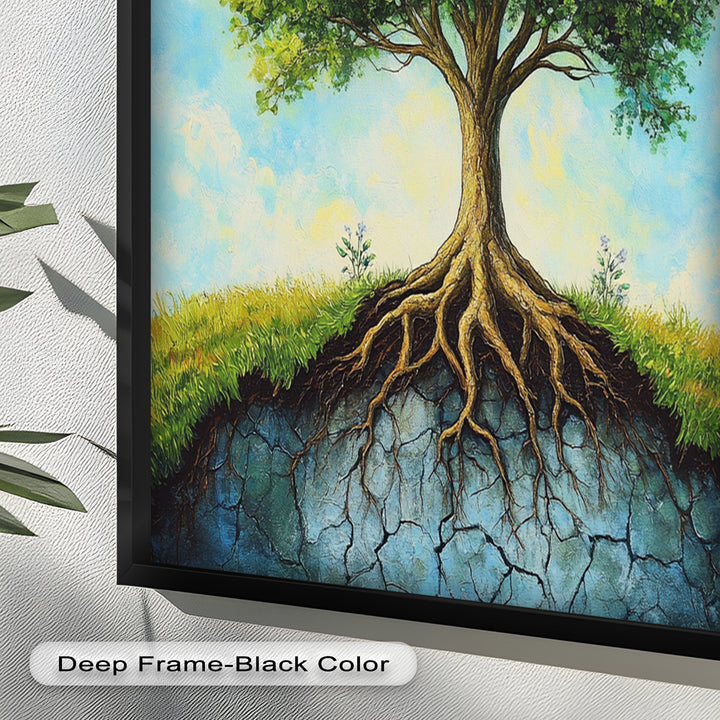 Firmly Planted – Tree of Faith with Roots Oil Painting