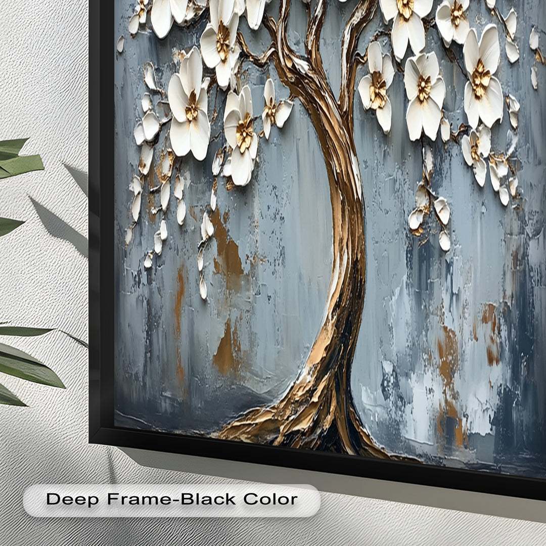 Golden Blossom Tree – Floral Oil Painting