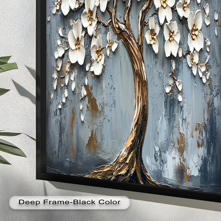 Golden Blossom Tree – Floral Oil Painting