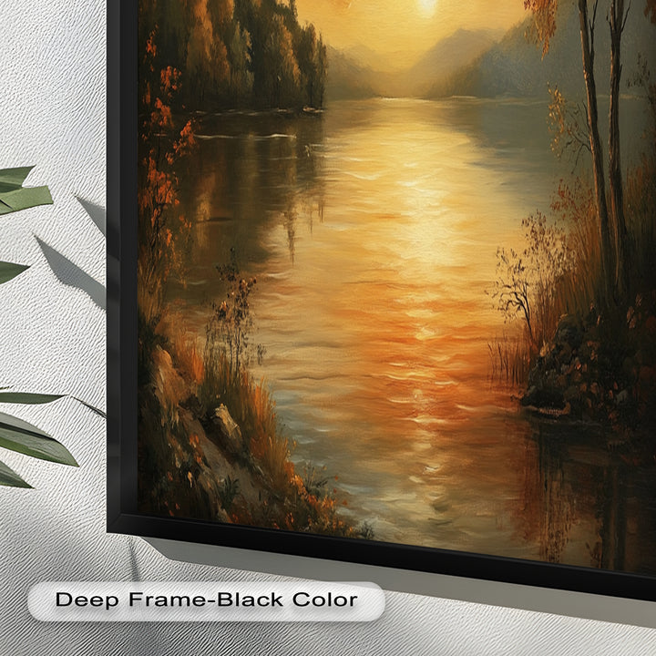 Golden Lake Sunset – Herbstreflexion Hudson River Ölgemälde