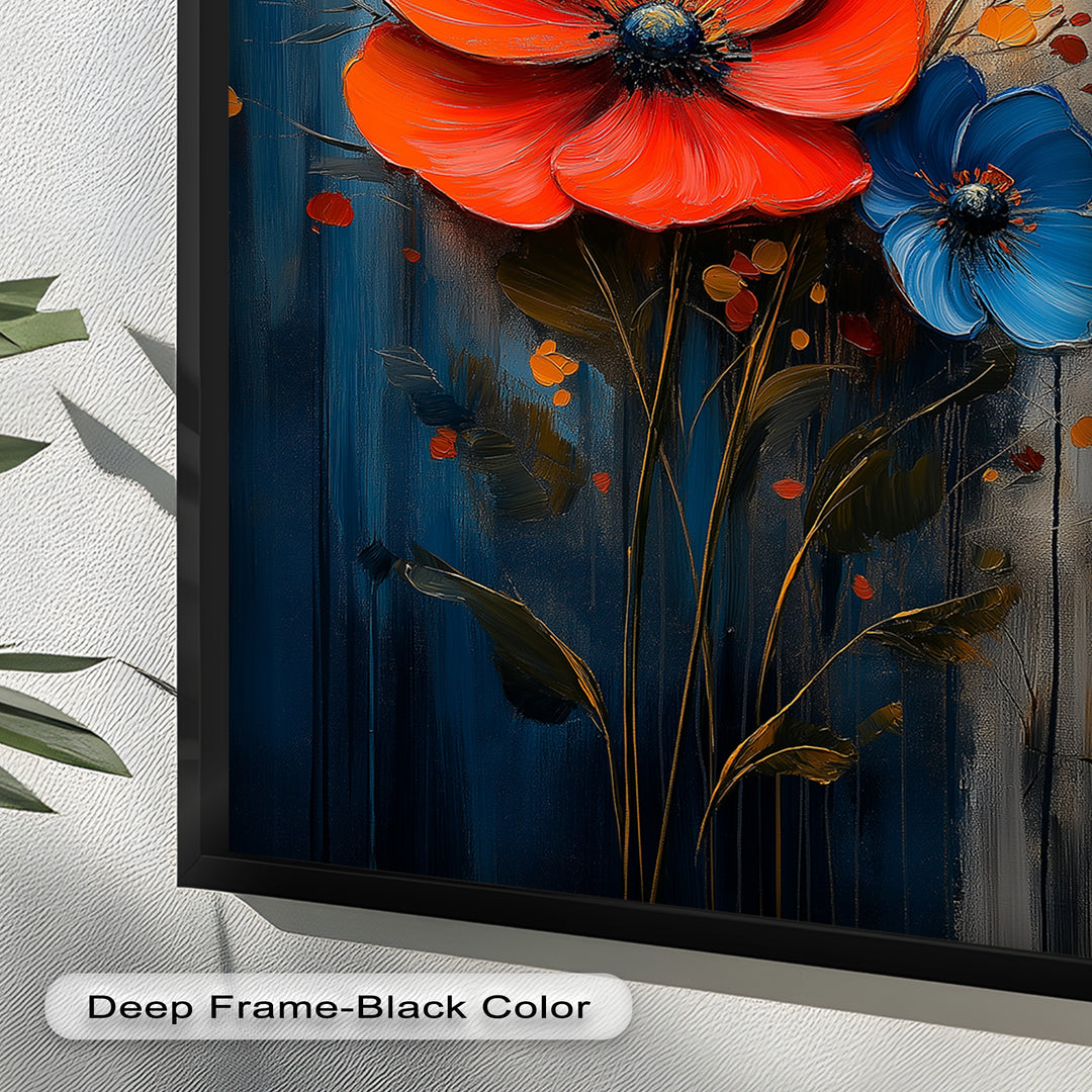 Colorburst Petals – Bold Poppy Bouquet Flower Oil Painting