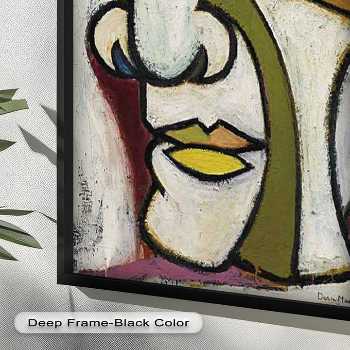 Bold Gaze – Geometric Abstract Portrait Picasso Oil Painting