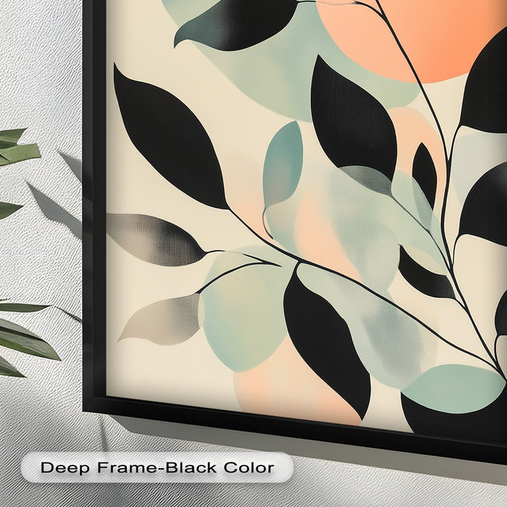 Blush Eclipse – Minimalist Botanical Silhouette Oil Painting