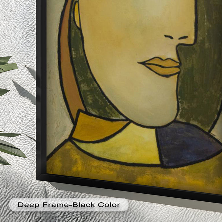Melancholy in Red Hat – Minimalist Portrait Picasso Oil Painting