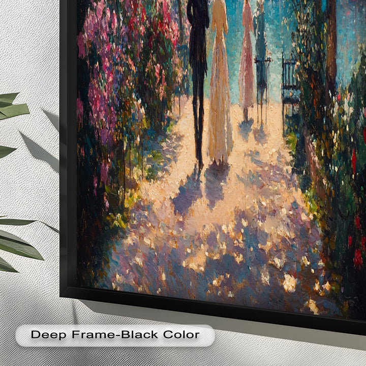 Springtime Promenade – Romantic Garden Path Impressionist Oil Painting