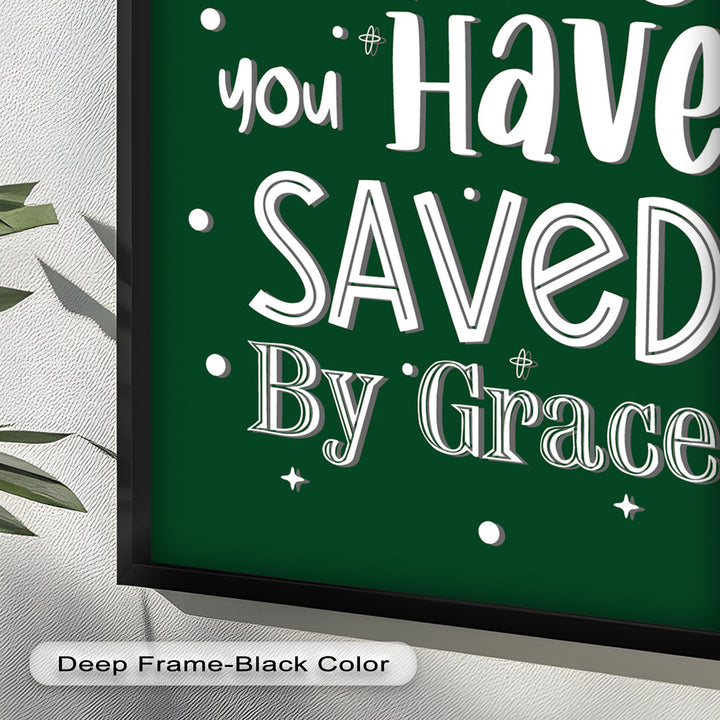 Saved by Grace – Christian Bible Verse Oil Painting