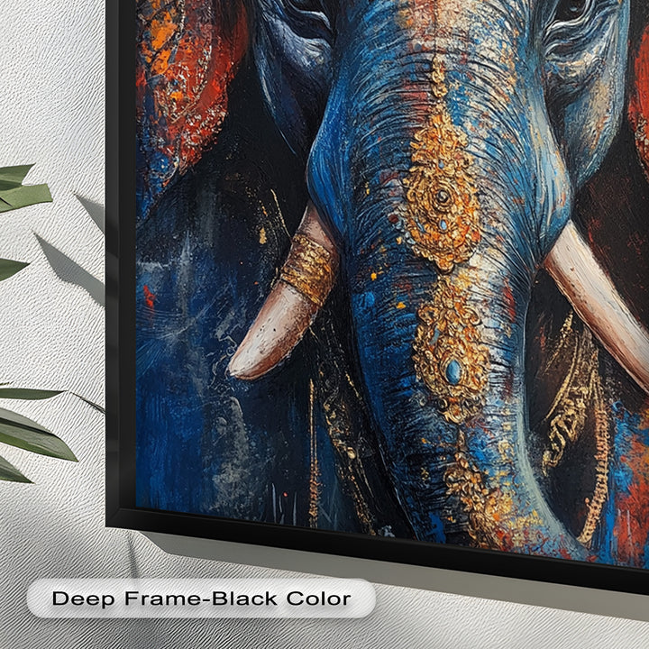 Lord Ganesha Wandkunst – Religiöses Ölgemälde