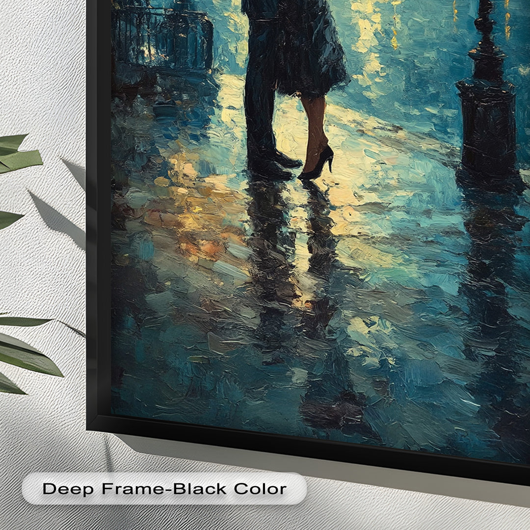 Romantic Couple Under Moonlight - Love Oil Painting