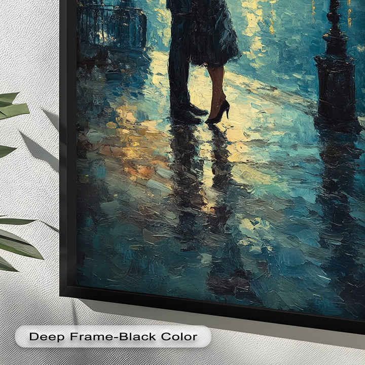 Romantic Couple Under Moonlight - Love Oil Painting