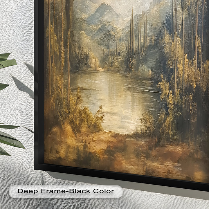 Lake Landscape Wall Art – Classic Nature Oil Painting