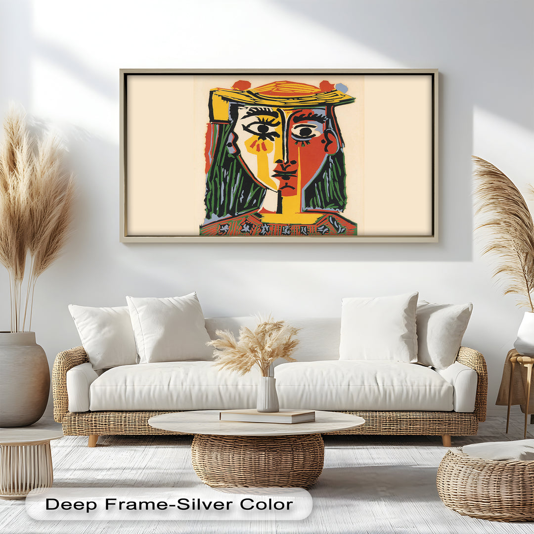 Cubist Woman Portrait Wall Art – Abstract Oil Painting