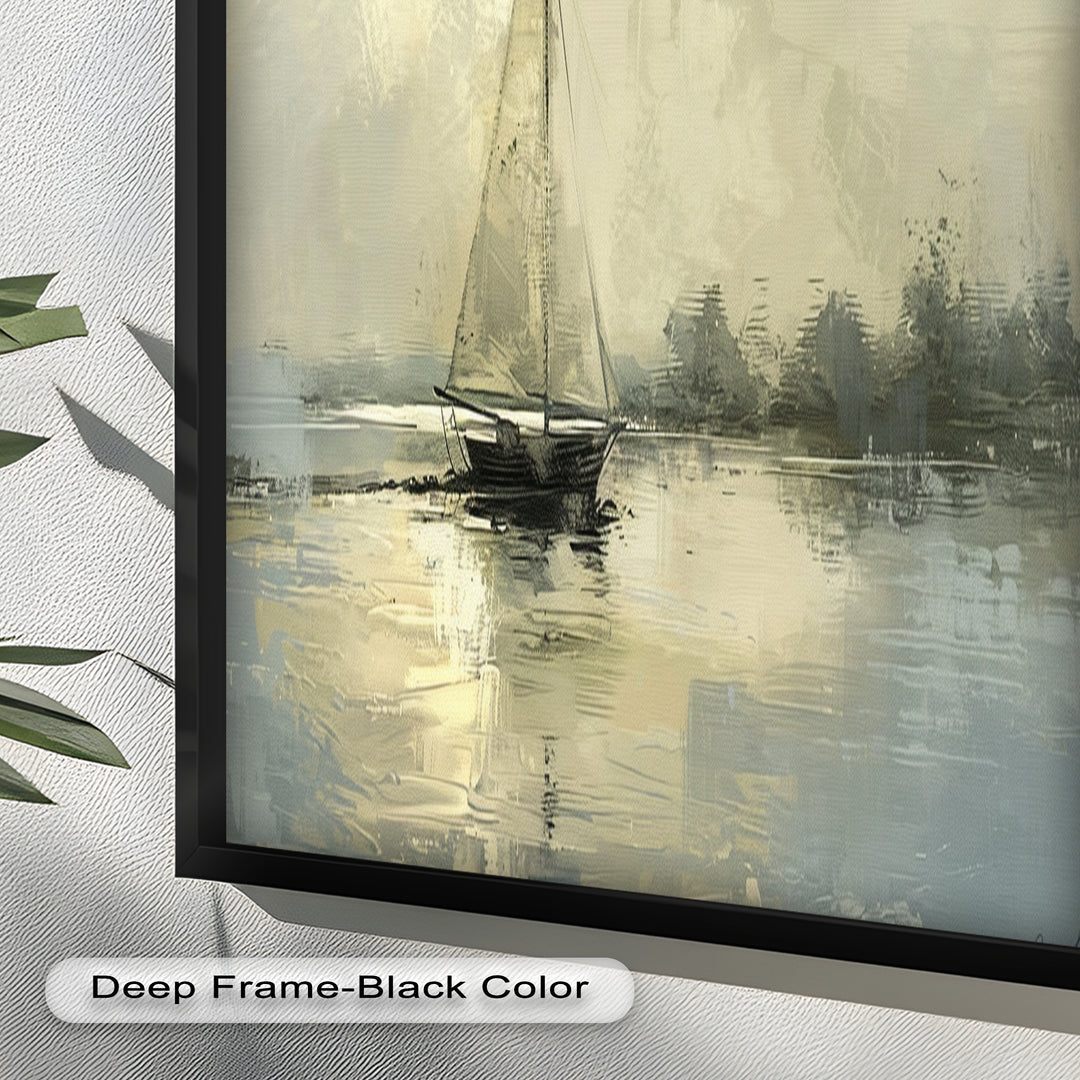 Vintage Sailboat Sailing Ocean – Timeless Nautical Oil Painting
