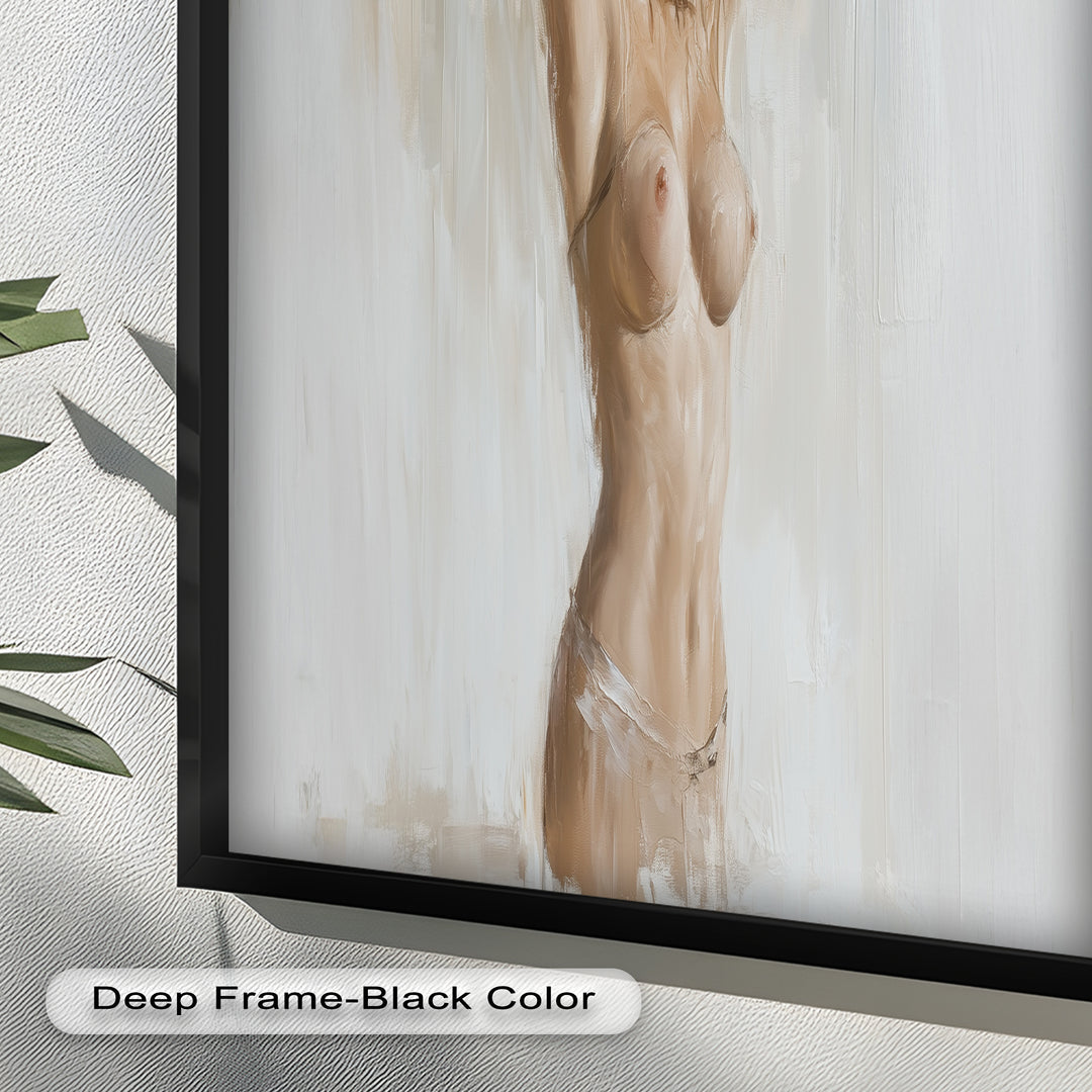 Still Grace – Serene Nude in Soft Neutral Oil Painting