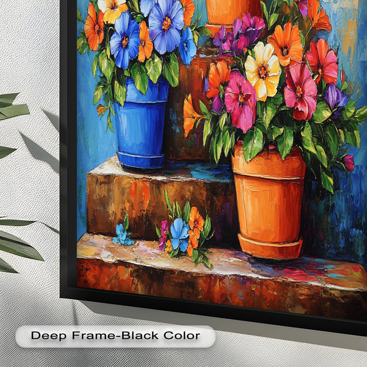 Flower Pots Wall Decor – Botanical Oil Paintings