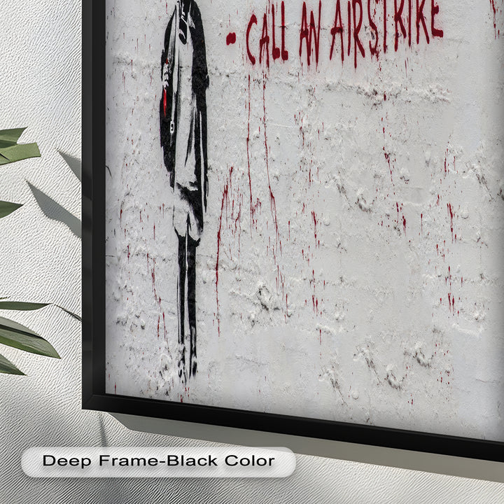 Call an Airstrike – Provocative Banksy Oil Painting