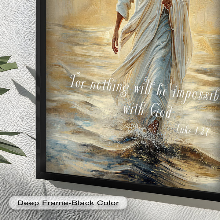 Luke 1:37 – Nothing Is Impossible Bible Verse Oil Painting