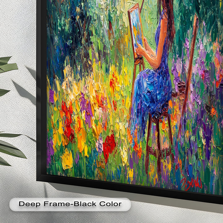Colorful Garden Scene – Impressionist Oil Painting