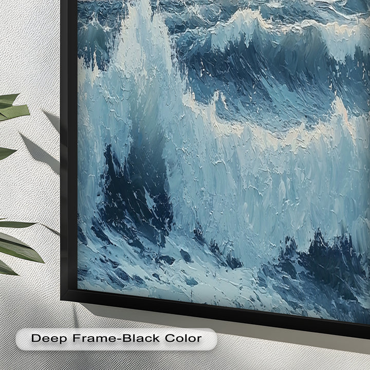 Coastal Wave Art - Seagulls Seascape Oil Painting