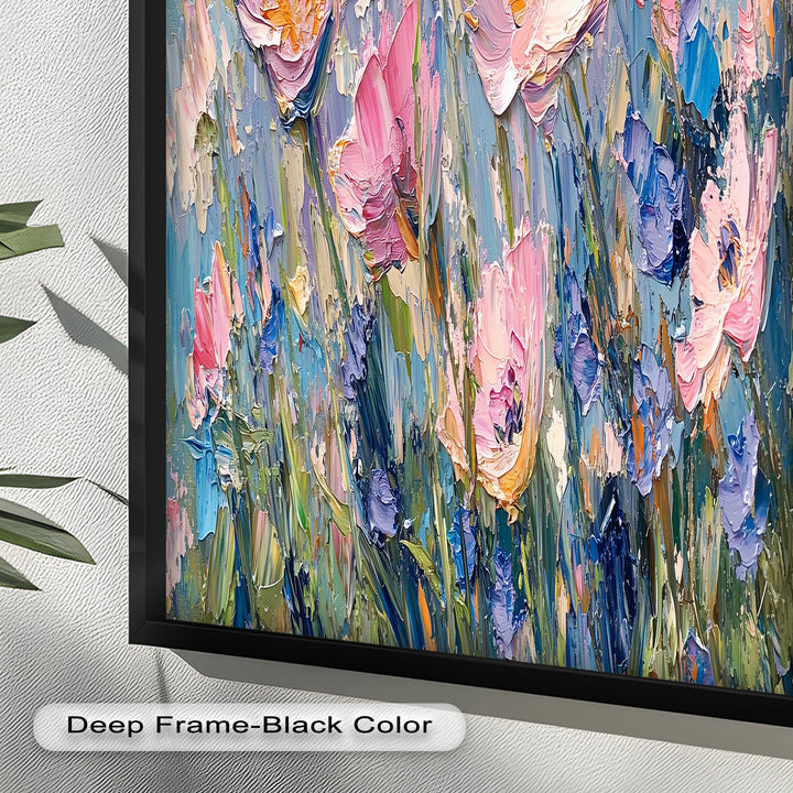 Pink and Violet Wildflower Bloom - Flower Oil Painting