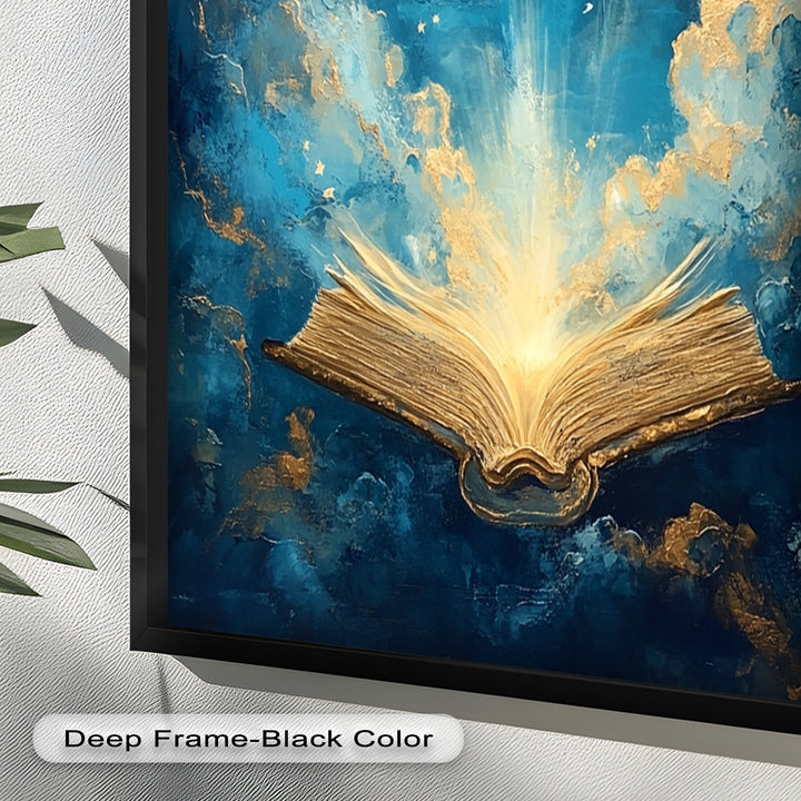 Illuminated Bible with Dove - Christian Oil Painting