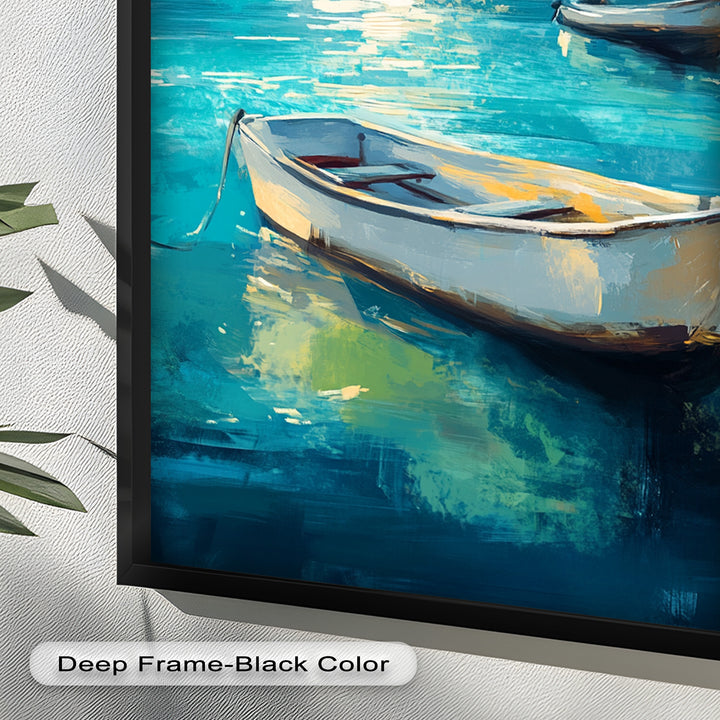 Still Waters at Sea – Boat Oil Painting