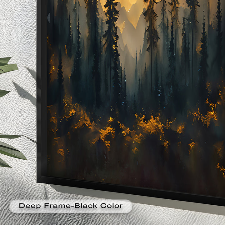 Sunset Pine Forest - Landscape Oil Painting