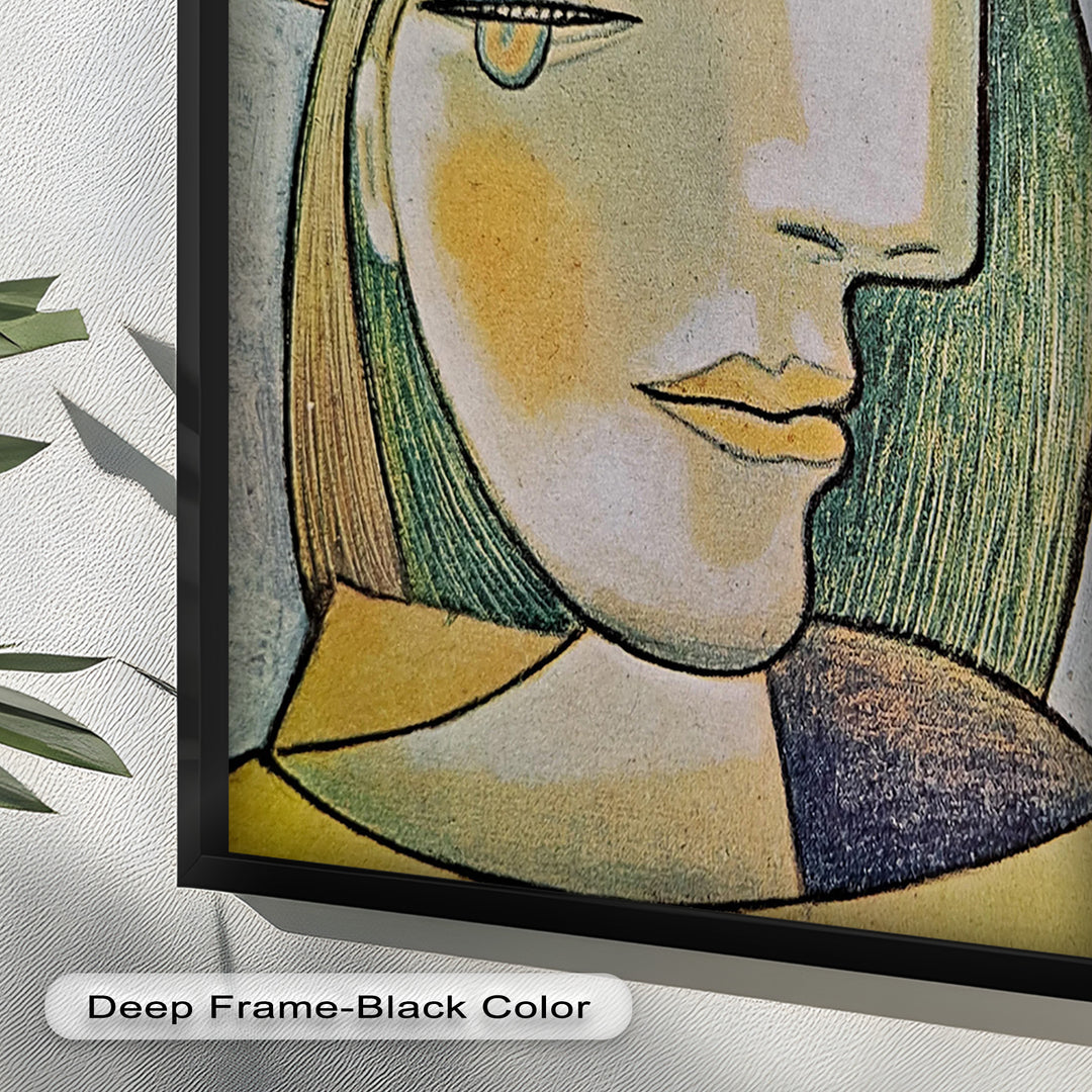 Soft Gaze of Solitude – Abstract Female Portrait Picasso Oil Painting