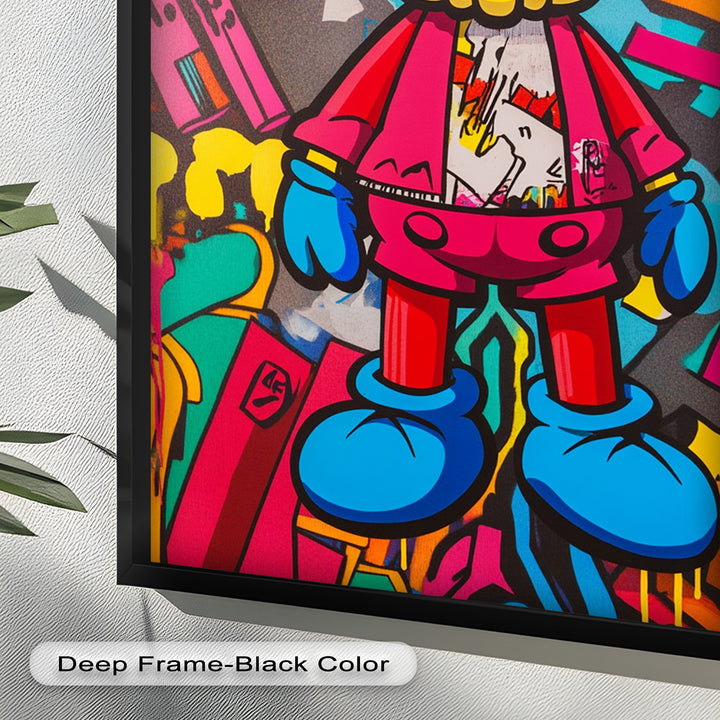 Neon Rebellion – KAWS Graffiti Ölgemälde