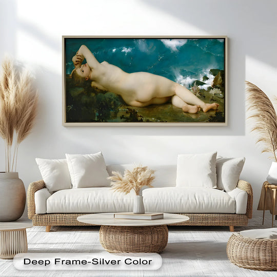 Sirensong Repose – Mythological Nude Beside the Sea Oil Painting - MyPhotoStation
